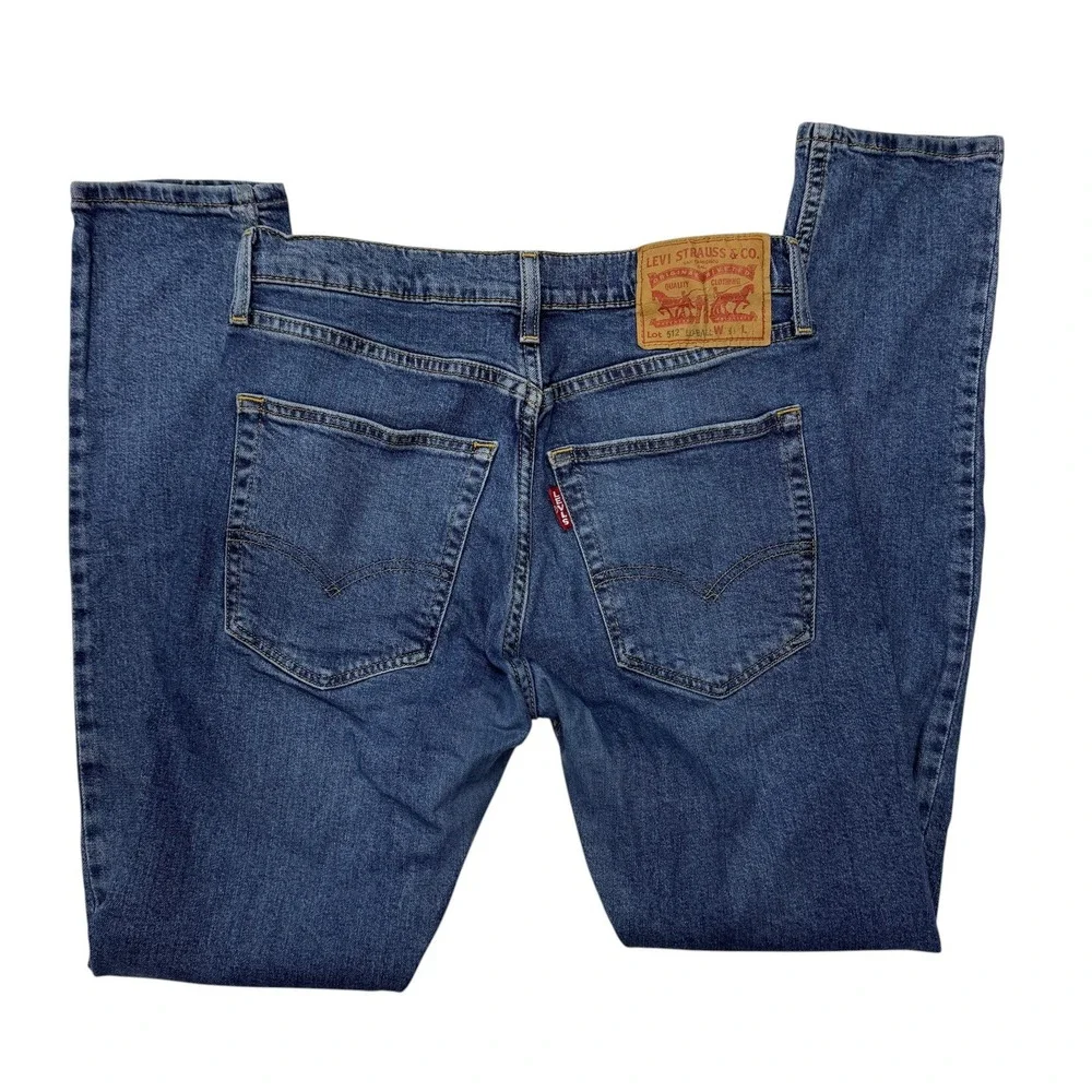 Levis 512 Lo Ball Slim Taper Mens Blue Medium Wash Denim Jeans 31 x 32 Big E